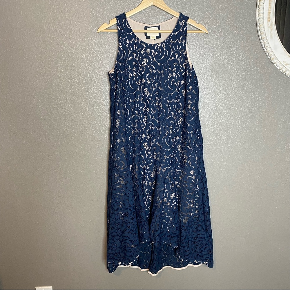 Maeve Navy High Low Lace Dress - Picture 5 of 7